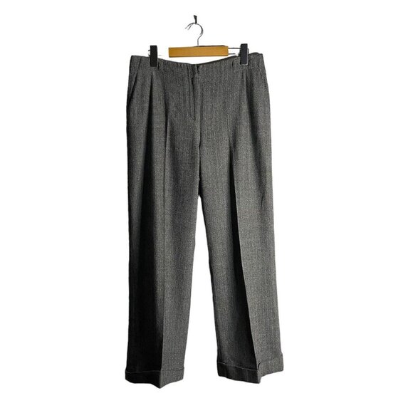 Jaeger Women's Gray Wool Blend High Waisted Straight Leg Pants - Picture 1 of 8